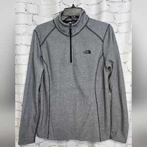 The North Face Women's Heather‎ Gray Fleece Quarter-Zip Pullover Size Large